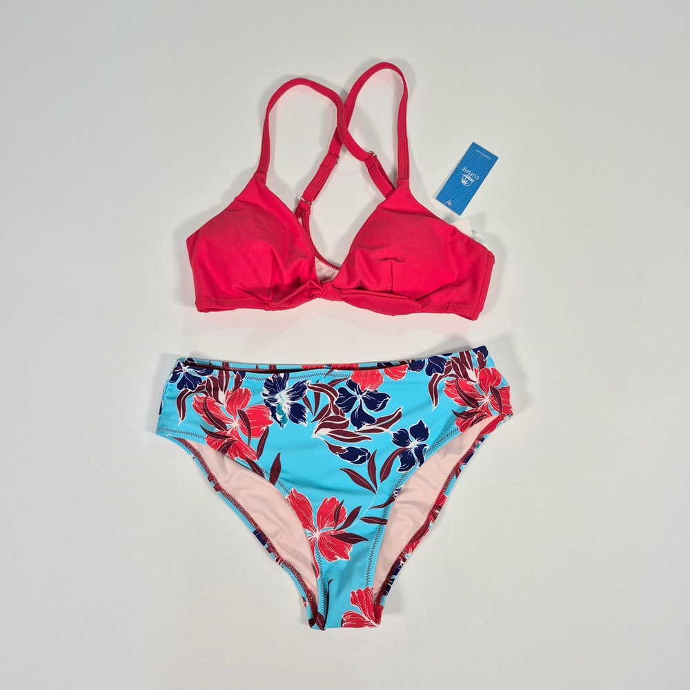 Cupshe Red Floral Bikini Set Two Piece Swimsuit NWT Medium